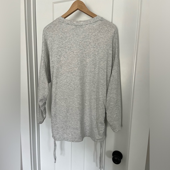 Athleta: Lombard Ruched Gray Crew Neck Sweatshirt: Size Large - Picture 4 of 9